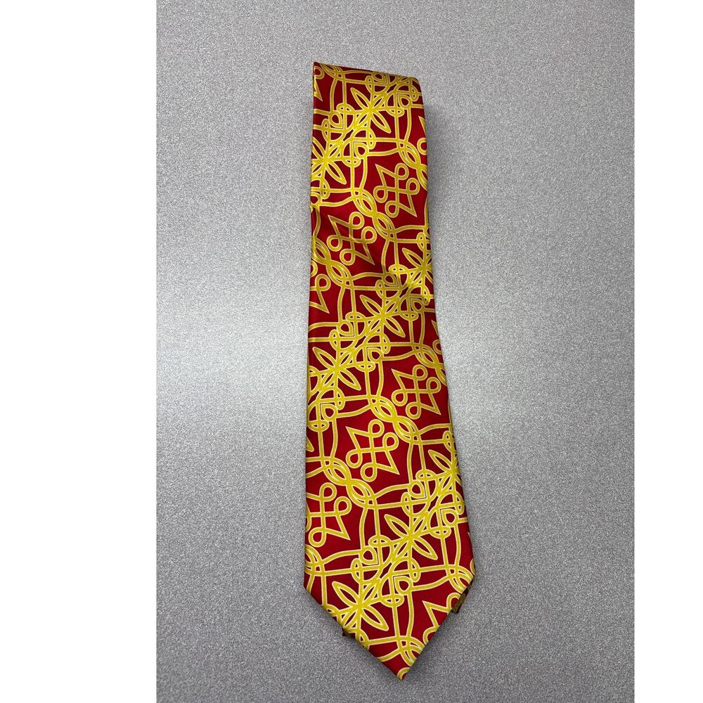 SetaZone Red and Yellow Silk Tie